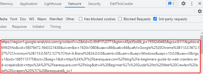 Google Analytics 4 server call