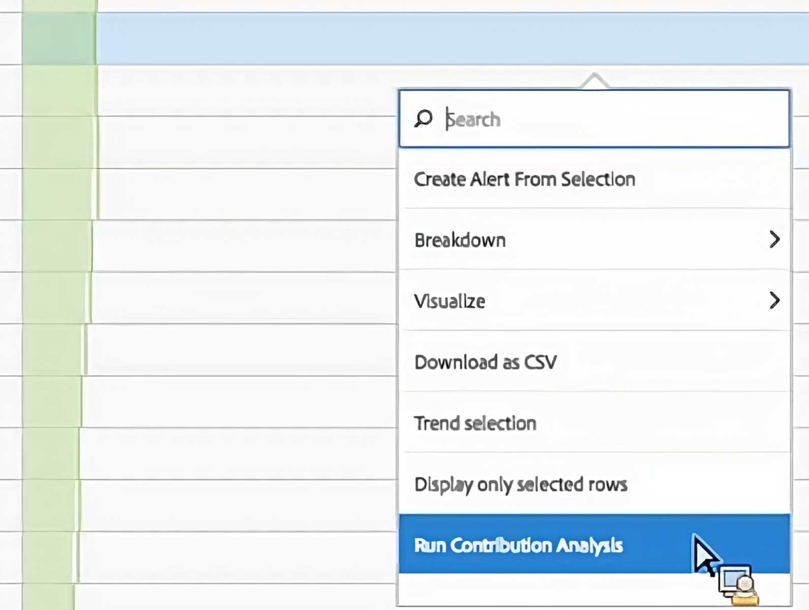 Run a contribution analysis within Adobe Workspace